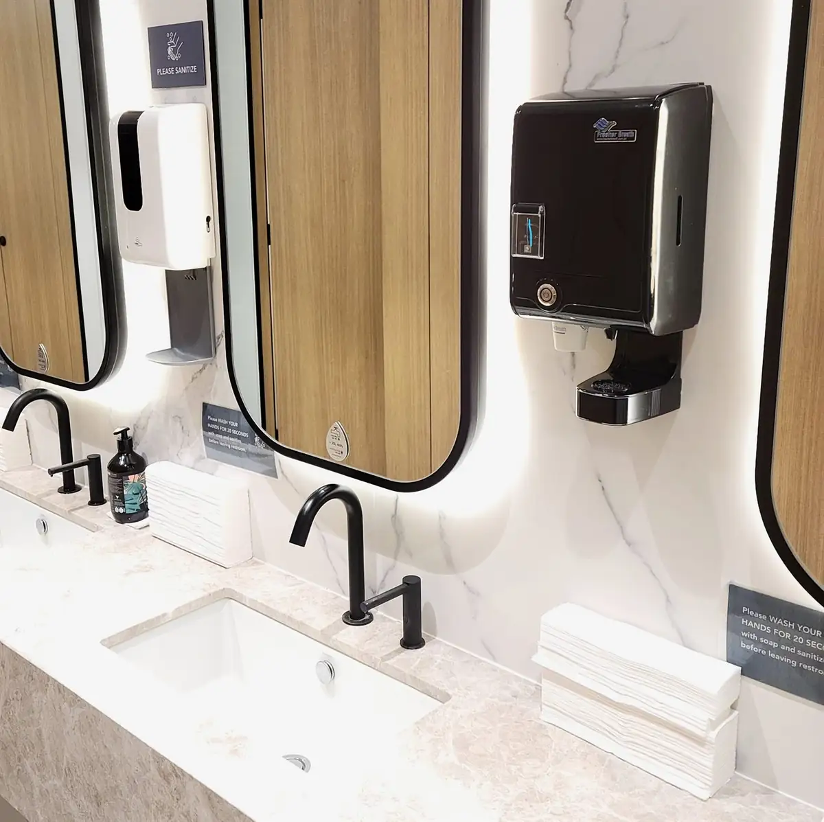 Close-up of a Fresher Breath dental hygiene station